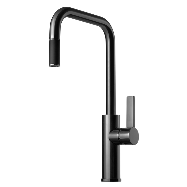 KÖKSBLANDARE ARM985 UTDRAGBAR PIP BLACK CHROME | Beijerbygg Byggmaterial